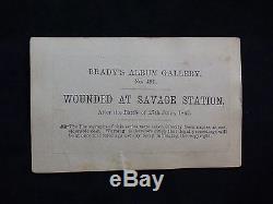 Civil War photograph WOUNDED AT SAVAGE STATION Brady's CDV VG