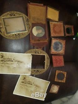 Civil War soldier photo and frame lot