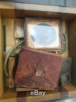 Civil War soldier photo and frame lot