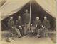 Civil War Vetereans Soldiers By Tent W Dog Antqiue Phot