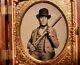 Civil War Volunteer Soldier Ruby Ambrotype Armed With Us Musket Perfect Condition