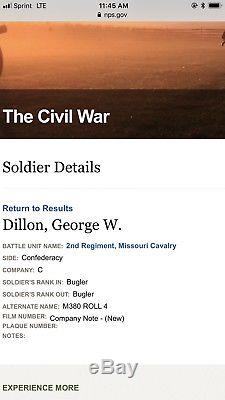 Civil war confederate Bugler photo 2nd Missouri cavalry Named