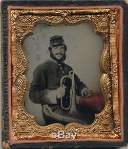 Civil war soldier ambrotype musician