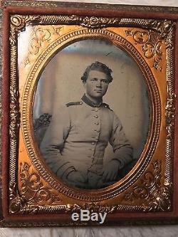 Confederate Civil War Ambrotype 6th plate Photo Virginia Gold Gilting