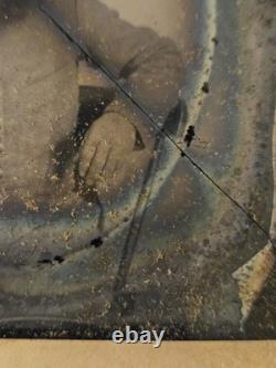 Confederate Civil War Soldier Ruby Ambrotype Cracked 6th Plate Patriotic Mat