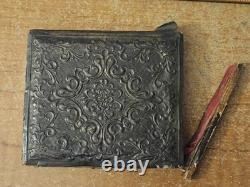 Confederate Civil War Soldier Ruby Ambrotype Cracked 6th Plate Patriotic Mat