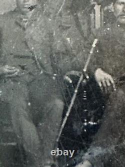 Confederate Civil War Soldiers Tintype Armed with Colt and Rifle