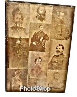 Copper Plate Photo Civil War 10 Generals Etched Printing