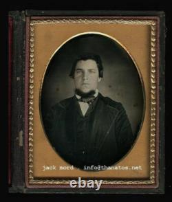 Daguerreotype Photo ID'd Civil War Soldier Vet Axtell Kitch 7th Illinois Cavalry