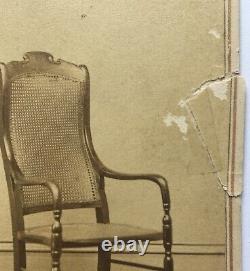 Daniel Camp Civil War CDV Robert E Lee Surrender Chair Signed Edward W Whitaker