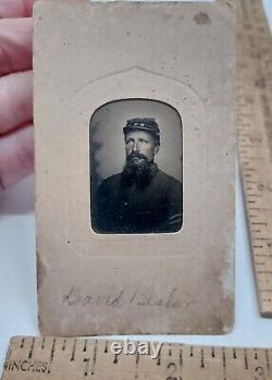 David Bealor MAN small TIN TYPE CIVIL WAR VETERAN uniform