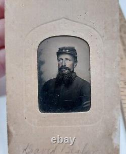 David Bealor MAN small TIN TYPE CIVIL WAR VETERAN uniform