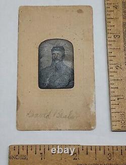 David Bealor MAN small TIN TYPE CIVIL WAR VETERAN uniform