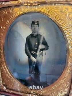 Double Armed Died Andersonville CIVIL WAR TINTYPE 36th PA POW Id'd Wilderness