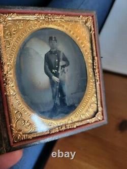 Double Armed Died Andersonville CIVIL WAR TINTYPE 36th PA POW Id'd Wilderness