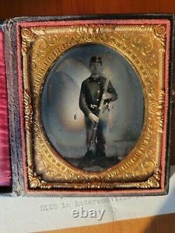 Double Armed Died Andersonville CIVIL WAR TINTYPE 36th PA POW Id'd Wilderness