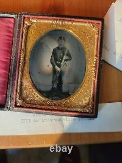 Double Armed Died Andersonville CIVIL WAR TINTYPE 36th PA POW Id'd Wilderness