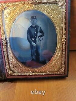 Double Armed Died Andersonville CIVIL WAR TINTYPE 36th PA POW Id'd Wilderness