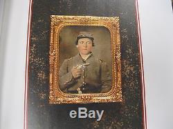 Double Armed & Published Civil War Confederate Soldier Ambrotype Photo