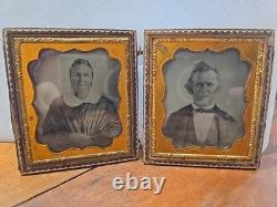 Double Framed Hinged Photograph Civil War Era Ambrotype Women & Man