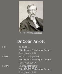 Dr. Colin Arrott, Army Contract Surgeon, Fort Delaware, Civil War CDV Photo