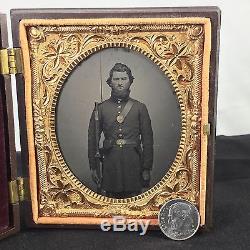 Dramatic Civil War Union Tintype Angry & Proud/ Outstanding Emotional Image