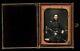 Early Civil War Soldier Armed & Id'd Tinted 1/4 Daguerreotype By Anson New York