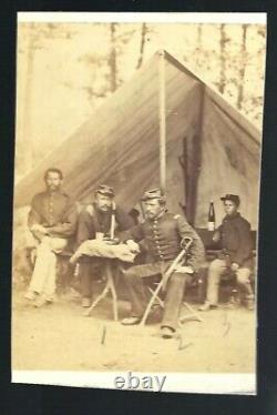 Early War CDV 29th NYVI Capt John O Gitterman & Others in Camp