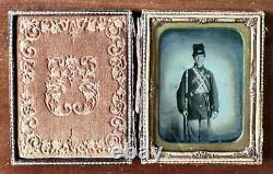 Early War YOUNG Civil War Soldier, Armed, 1/4 Tintype Photo 1860s