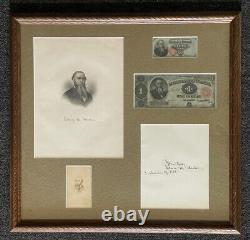 Edwin M. Stanton Lincoln Civil War Lot CDV photo autograph Treasury 50 note $1