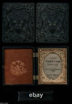 Empty Union Photo Case Patriotic Shield Flags Great for Civil War Soldier