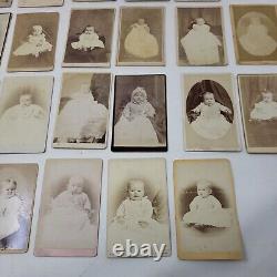 Estate Lot 30 Antique CDV Photographs OHIO Babies 1860s-1880s Civil War Post
