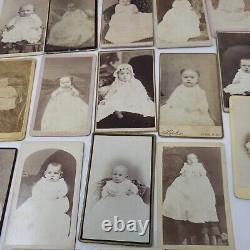 Estate Lot 30 CDV Photos c1860 Civil War Era Babies Infants Carriage High Chair
