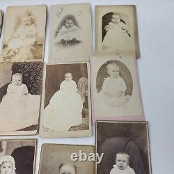 Estate Lot 30 CDV Photos c1860 Civil War Era Babies Infants Carriage High Chair
