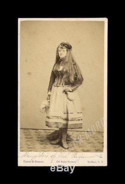 Excellent 1860s CIVIL WAR Photo VIVANDIERE Daughter of the Regiment w Canteen
