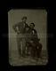 Excellent 1860s Tintype Photo Civil War Soldier & Seated Friend Or Brother Nice