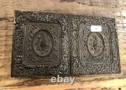 Excellent Civil War Era Tintype Photo Handsome Casual Man Beard & Flowers 1860s