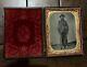 Excellent Double Armed Civil War Soldier Original 1/4 Tintype Photo