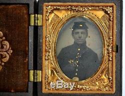 Exceptional Ambrotype Photograph Civil War Soldier CONSTITUTION AND THE LAW CASE