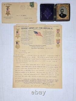 Extremely Rare Civil War Veteran Collection Identified Tintype & 1906 G. A. R. Le