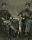 Fantastic Tintype Civil War Cavalry Soldiers, Smoking, Drinking, Relaxing