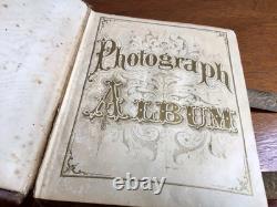 Fabulous Civil War Era Embossed Leather Photo Album 44 Photos IDENTICAL TWINS