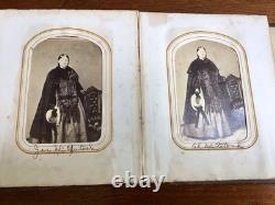 Fabulous Civil War Era Embossed Leather Photo Album 44 Photos IDENTICAL TWINS