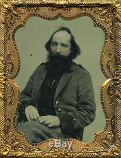 Fine ID'd Confederate Artificer & 18th Virginia Artillery, Civil War ¼ Ambrotype