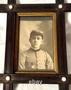 Framed B/W Studio Photo of Young Civil War Soldier in Uniform in Period Frame