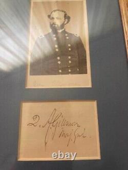 Framed Union General Quincy A Gillmore CDV and Cut Autograph