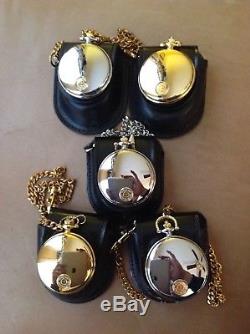 Franklin Mint Civil War Confederate Generals Pocket Watches with cases, chains