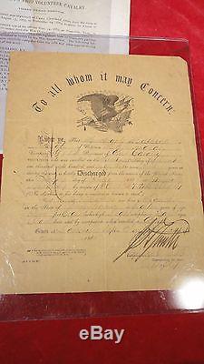 Great CIVIL War Era-discharge Letter & Cabinet Card Photo-soldier-12th Ohio-cav