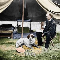General Custer Dog Peninsular Color Tinted photo Civil War 01553