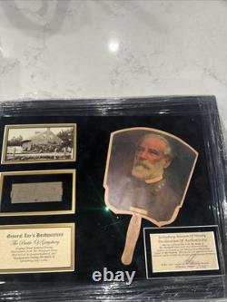 General Robert E. Lee Civil War House Remnant -Parade Fan COA. Museum Glass